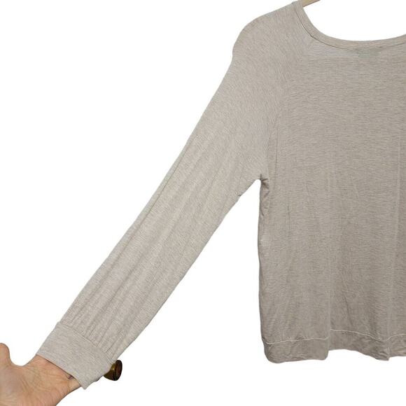 PS Kate Cozycore Top 1X Damask Mesh Oatmeal Long Sleeve Tee - Picture 5 of 10